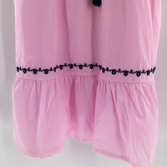 Top girl pink & blue embroidered sleeveless dress - Picture 3 of 8